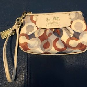 Authentic Coach Multi-colored Satin Wristlet
